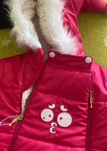 Pembe Kürklü Bebek Kış Tulumu - Görsel 3