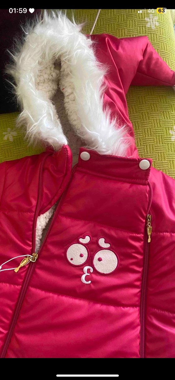 Pembe Kürklü Bebek Kış Tulumu - Görsel 3