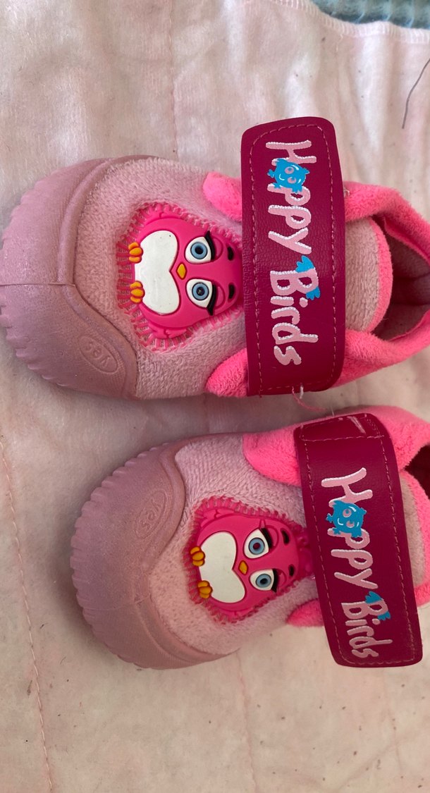 Kız Çocuk Pembe Sıcak Ev Terliği Velcro - Görsel 2