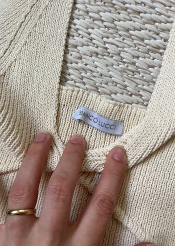 Bej Deri Mini Şort Triko Bluz - Görsel 5