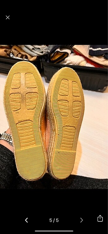 Kalın taban hasır ayakkabı - Görsel 5