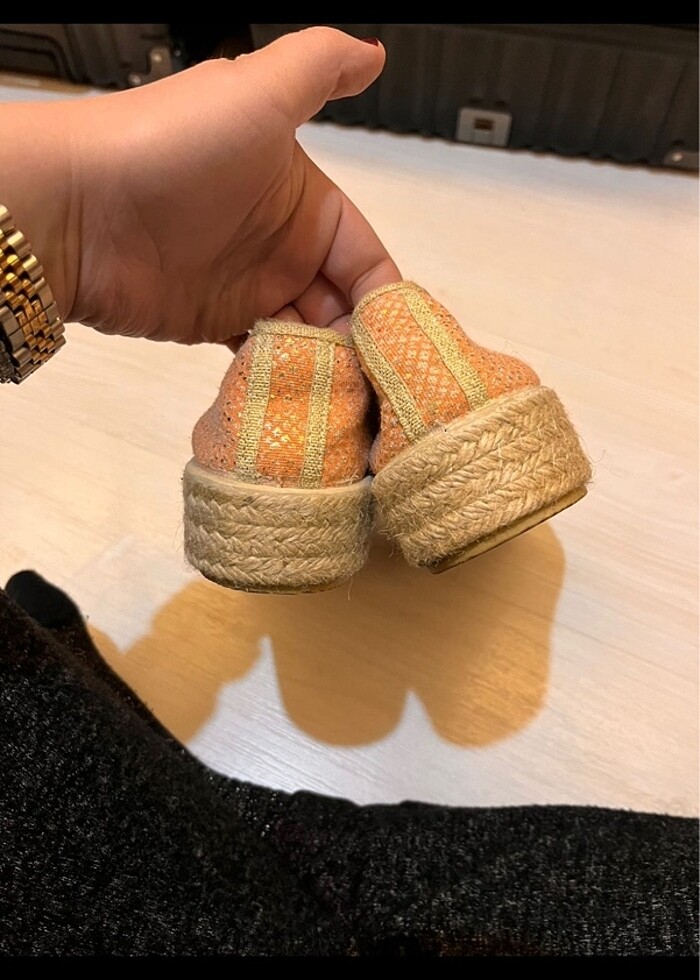 Kalın taban hasır ayakkabı - Görsel 4