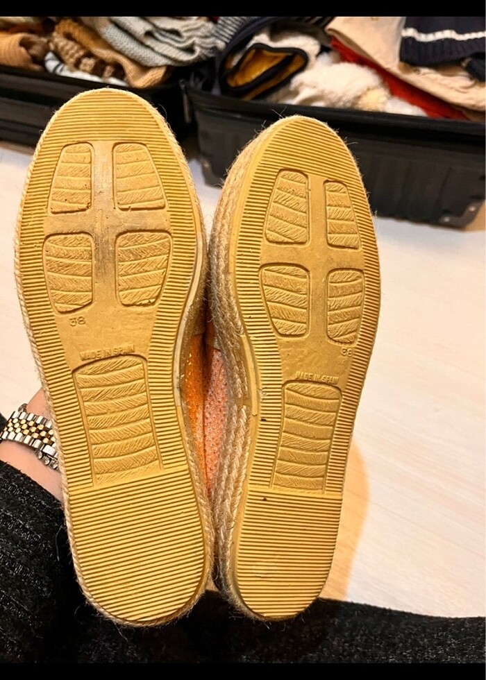 Kalın taban hasır ayakkabı - Görsel 5