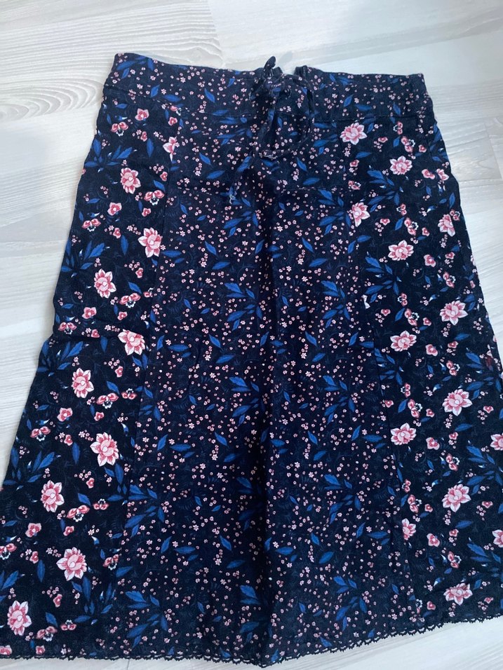 Mavi Çiçek Desenli etek - Görsel 2