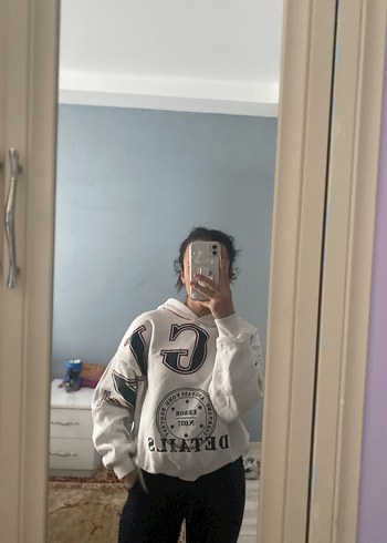 Trendyol & Milla Baskılı Beyaz Oversize Sweatshirt