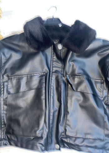 Zara Siyah Deri Kürklü Kadın Ceket