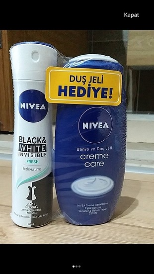 Nivea Black&White; deodorant + Duş jeli