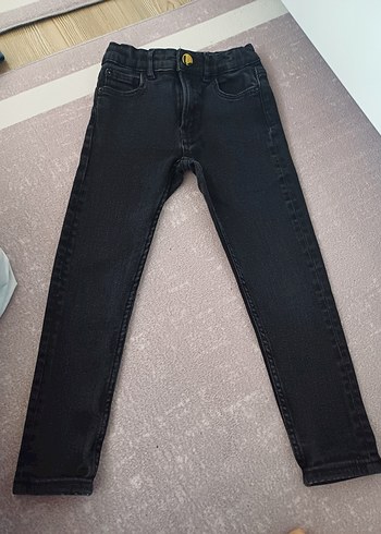 5 Yaş Beden siyah Renk Erkek Çocuk Siyah Dügmeli Denim Pantolon