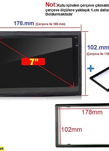 7inc double ekran düz model USB+aux+bt