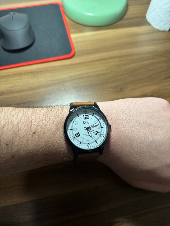 Q&Q Erkek Kol Saati 3G2328 Bej Deri Kayış - Görsel 5