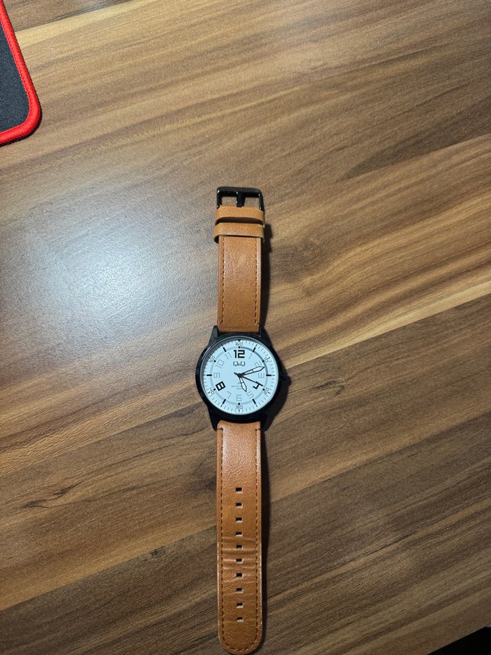 Q&Q Erkek Kol Saati 3G2328 Bej Deri Kayış - Görsel 3