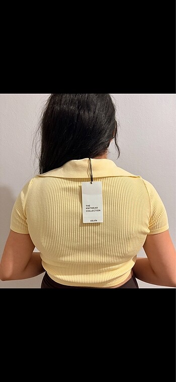 Dilvin Polo yaka kısa kol crop