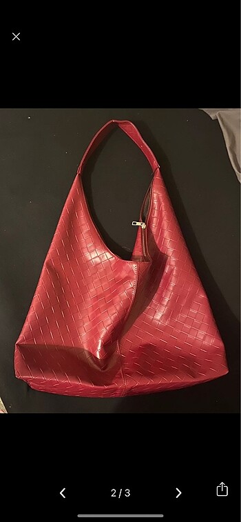 Zara Bordo örgü çanta