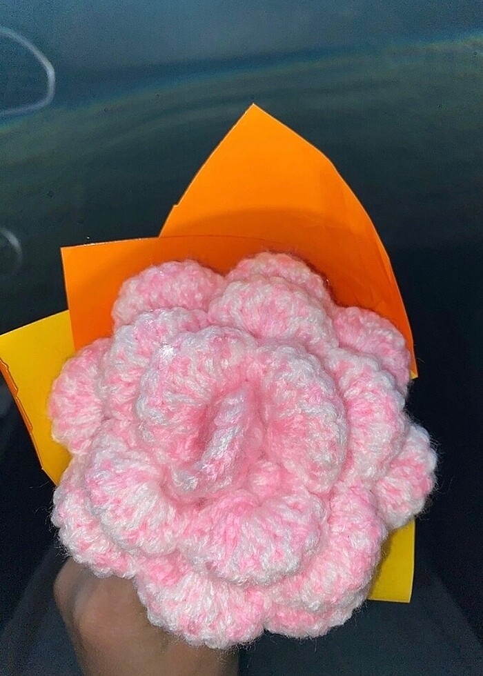 Örgü Buket gül (tekli) - Görsel 3