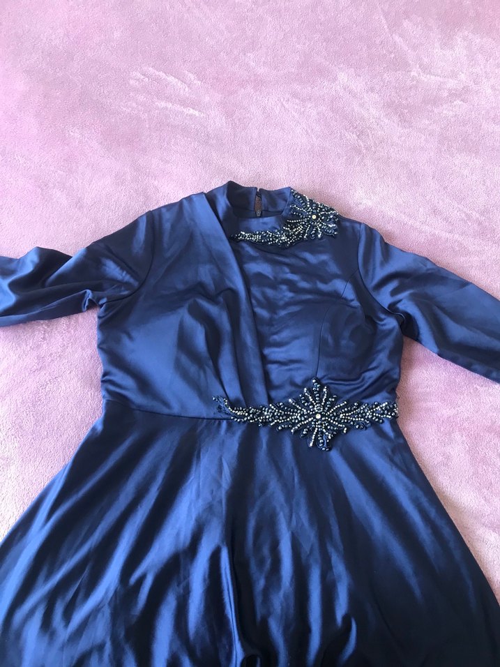 Drapeli Lacivert Uzun - Görsel 4