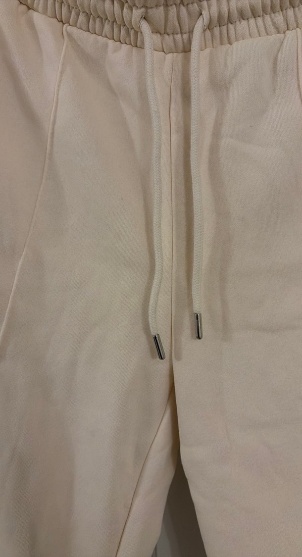 Pamuklu Beyaz Salaş Kadın Eşofman Altı - Görsel 4