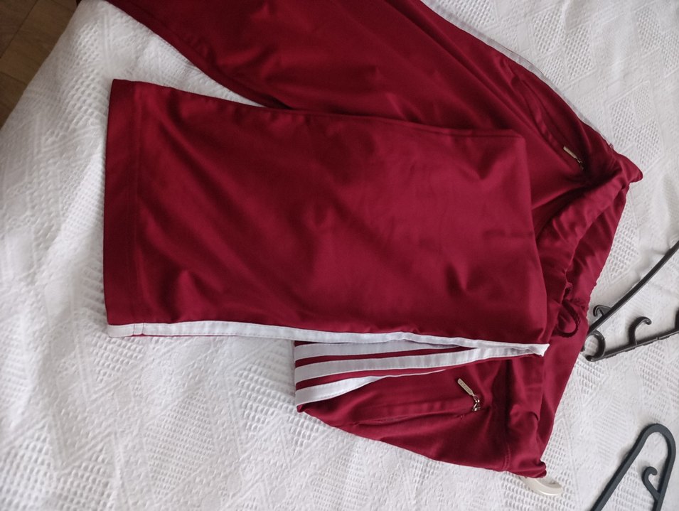 Bordo Fermuarlı Kadın Eşofman Altı - Görsel 2