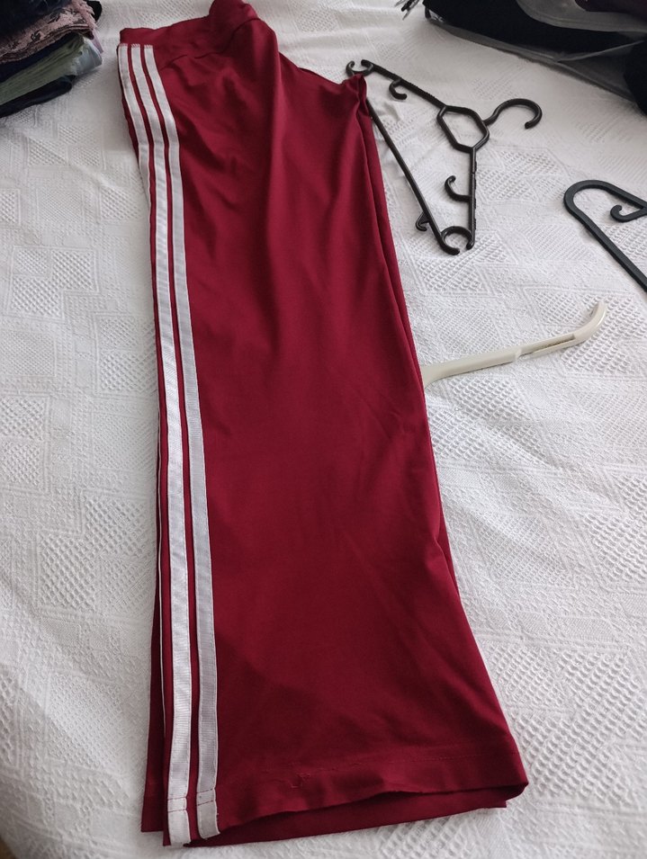 Bordo Fermuarlı Kadın Eşofman Altı - Görsel 3