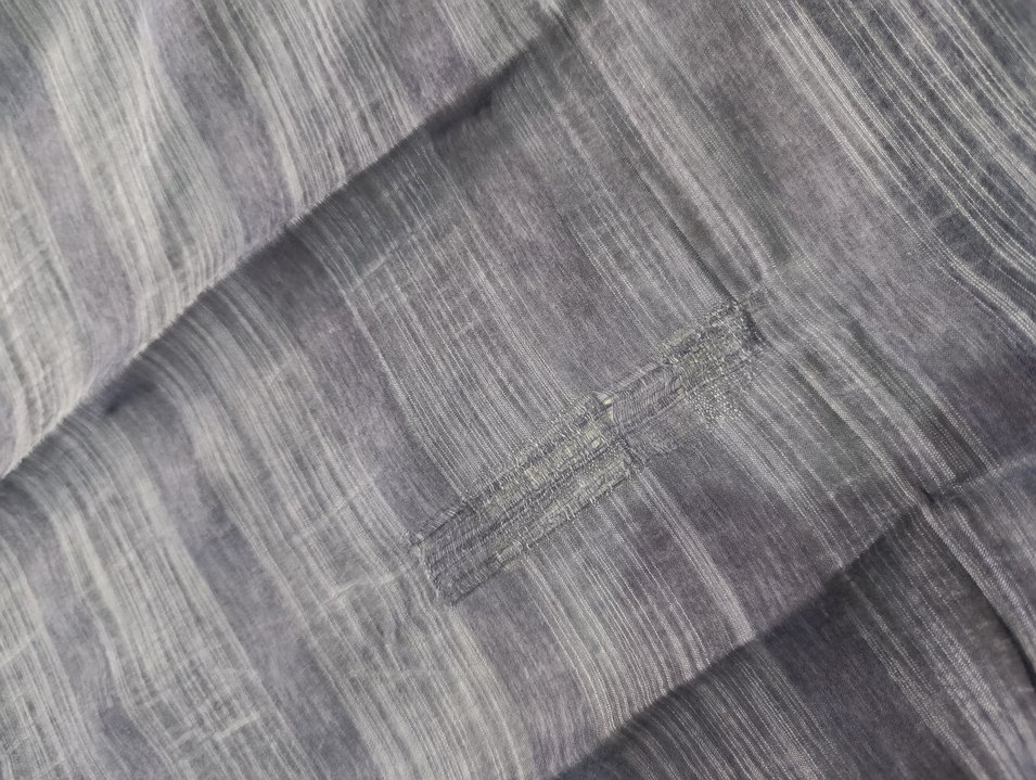 Lacivert Gri Keten Kadın Şal - Görsel 5