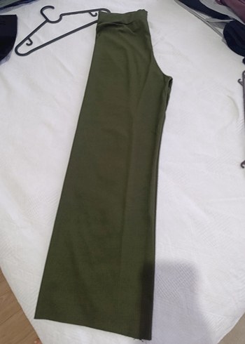 Kadın Yeşil Pileli Kumaş Pantolon - Görsel 4