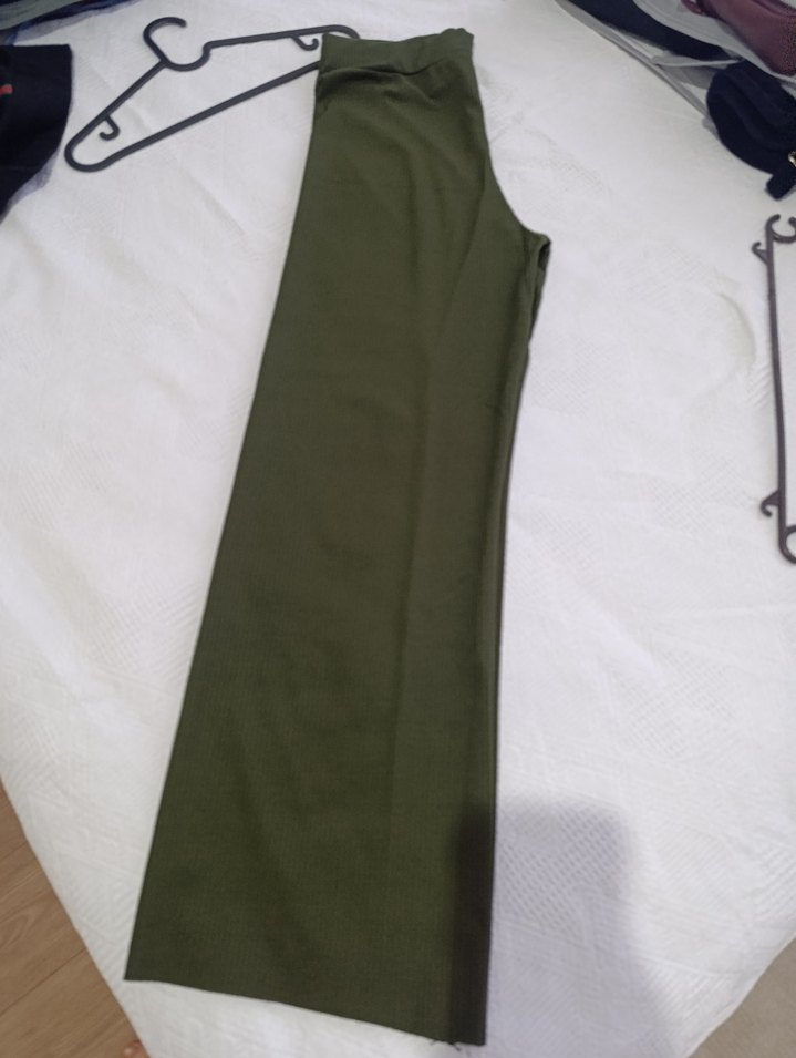 Kadın Yeşil Pileli Kumaş Pantolon - Görsel 4