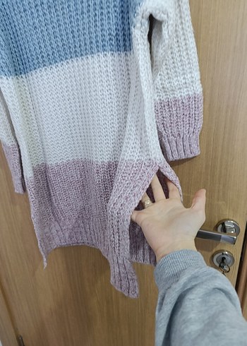 Bohem Rahat Çok Renkli Triko Boğazlı Kazak - Görsel 2