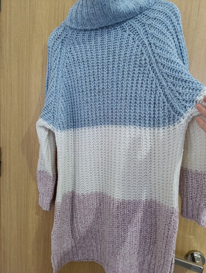 Bohem Rahat Çok Renkli Triko Boğazlı Kazak - Görsel 4