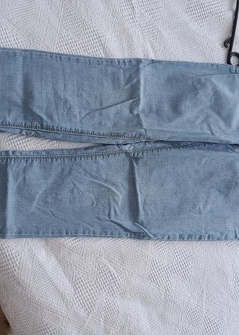 Fermuarlı  Mavi Kadın Denim Pantolon - Görsel 4