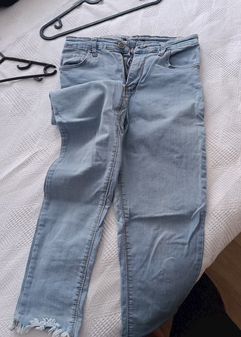 Fermuarlı  Mavi Kadın Denim Pantolon - Görsel 3