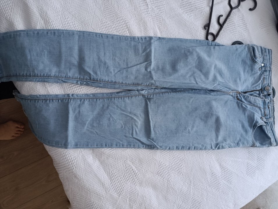 Fermuarlı  Mavi Kadın Denim Pantolon - Görsel 4