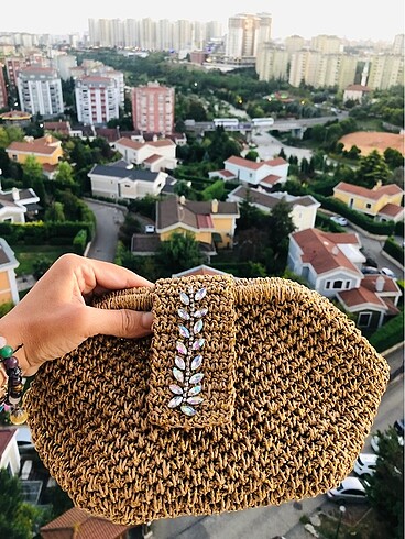 Simli taşlı çanta