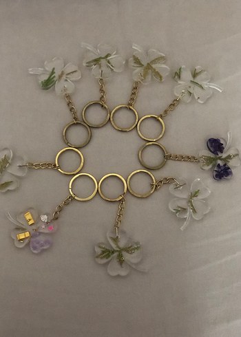 Altın Renk Zincir Detaylı Bohem Anahtarlık - Görsel 2