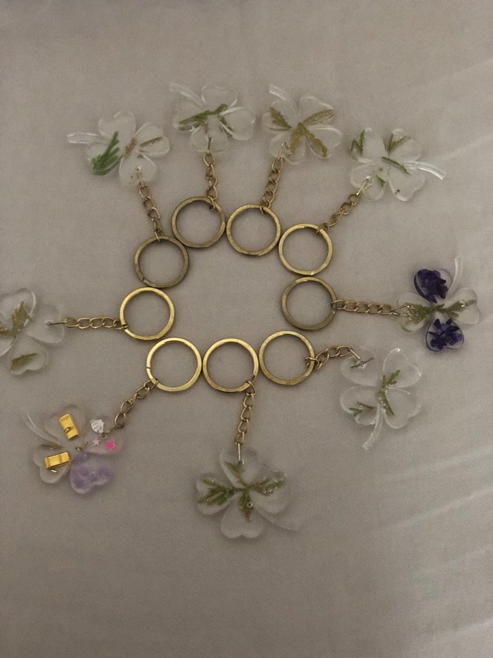 Altın Renk Zincir Detaylı Bohem Anahtarlık - Görsel 2