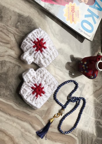 Beyaz Örgü Kadın Eldivenleri - Görsel 2