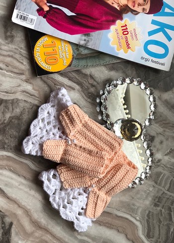 Dantel Detaylı Bohem Örgü Kadın Eldiveni - Görsel 3