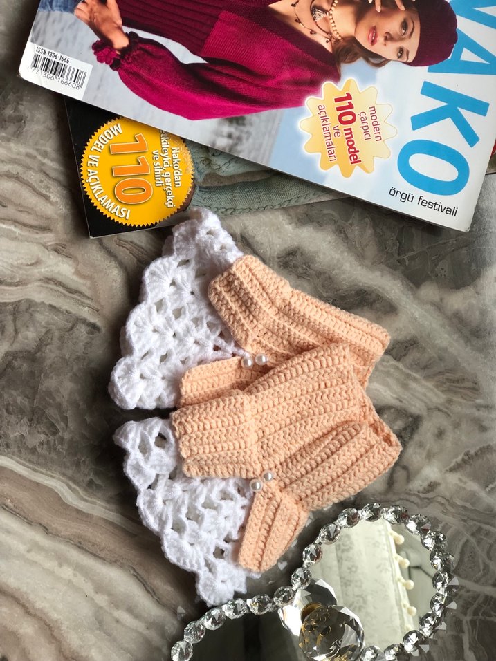 Dantel Detaylı Bohem Örgü Kadın Eldiveni - Görsel 2