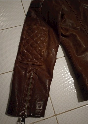 Motorcu Vintage (Gerçek Deri ) Ceket Mont - Görsel 5