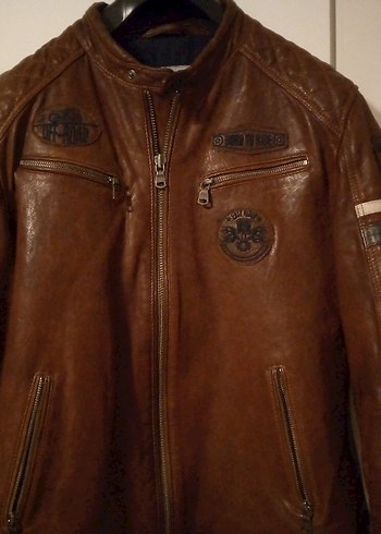 Motorcu Vintage (Gerçek Deri ) Ceket Mont - Görsel 2