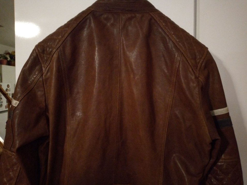Motorcu Vintage (Gerçek Deri ) Ceket Mont - Görsel 4