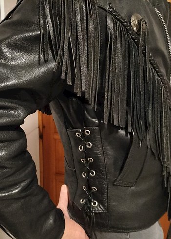 Motorcu Ceketi.%100 Buffalo Ağır Derisi Harleyci tarzı,püsküllü - Görsel 4