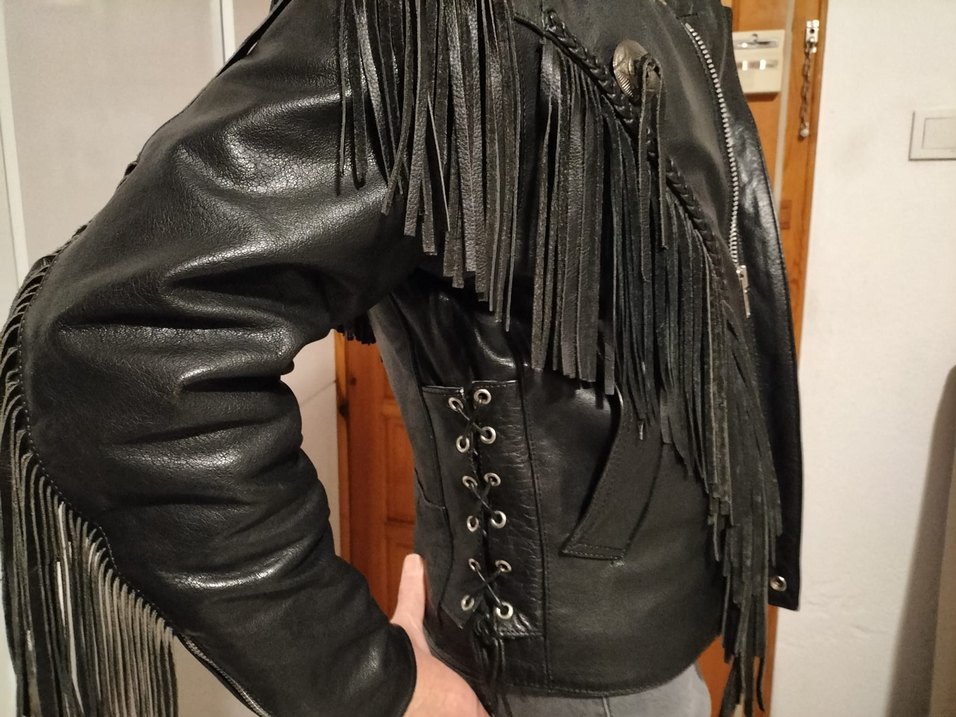 Motorcu Ceketi.%100 Buffalo Ağır Derisi Harleyci tarzı,püsküllü - Görsel 4