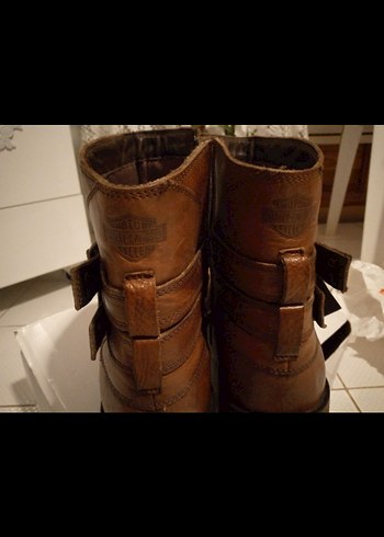 Harley Davidson %100 Gercek Deri Tokalı Biker Bot - Görsel 7