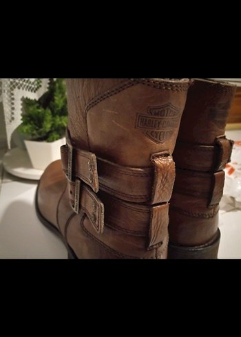 Harley Davidson %100 Gercek Deri Tokalı Biker Bot - Görsel 2