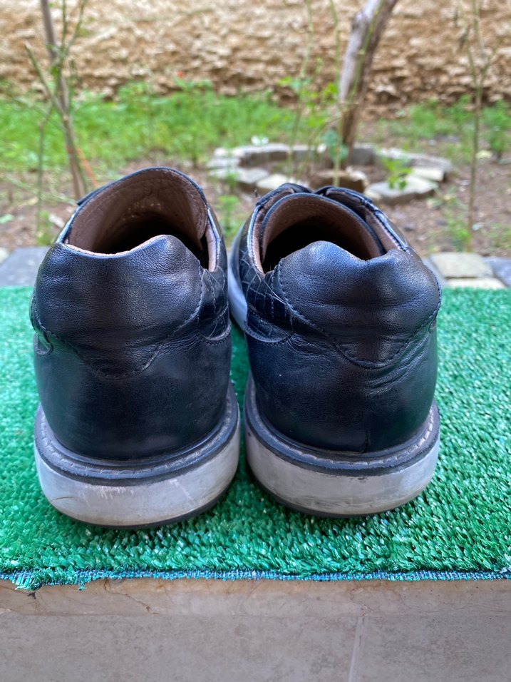 Orjinal deri Erkek Siyah Bağcıklı Sokak Stili Ayakkabı - Görsel 4