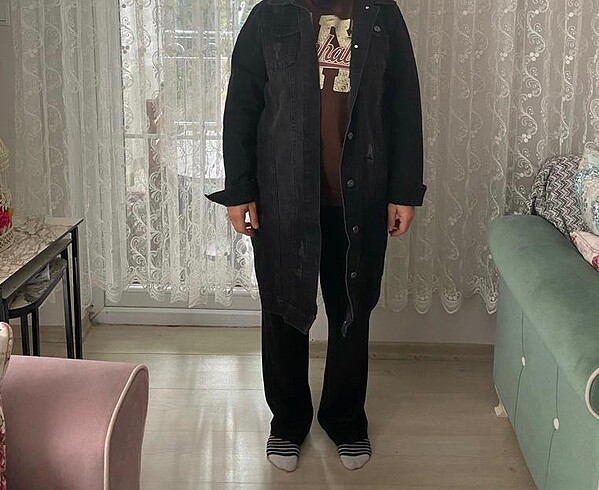 l Beden siyah Renk Kot ceket