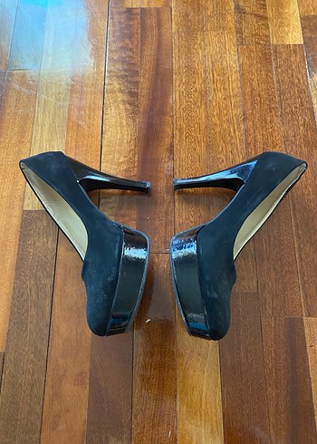 Kadın Siyah Platform Topuklu Süet Ayakkabı - Görsel 6