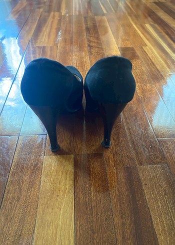 Kadın Siyah Platform Topuklu Süet Ayakkabı - Görsel 3