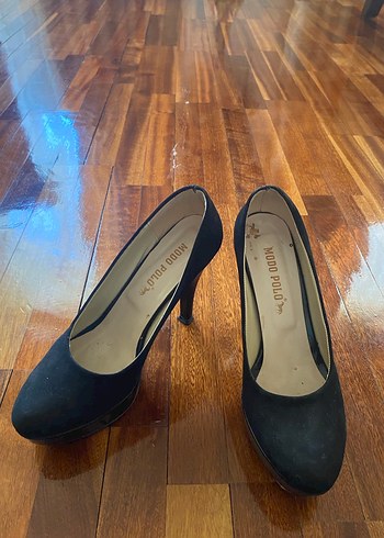 Kadın Siyah Platform Topuklu Süet Ayakkabı - Görsel 2