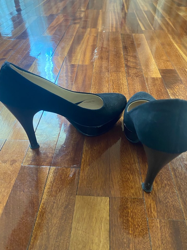 Kadın Siyah Platform Topuklu Süet Ayakkabı - Görsel 4