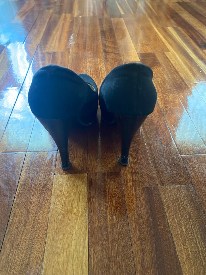 Kadın Siyah Platform Topuklu Süet Ayakkabı - Görsel 3